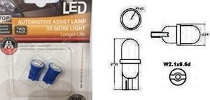 ΛΑΜΠΕΣ LED T10 1SMD ΜΠΛΕ LIMA
