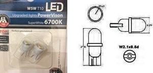 ΛΑΜΠΕΣ LED T10 1SMD ΑΣΠΡΟ LIMA